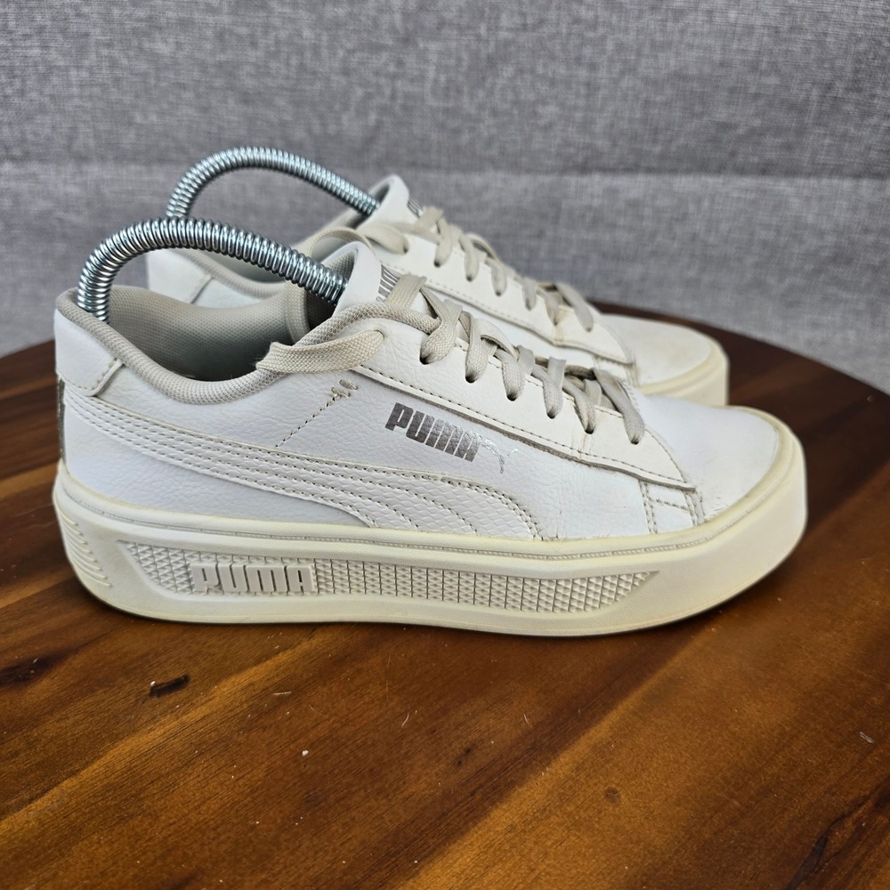 Puma Smash 3.0 Platform Womens White Leather‎ Sneakers 392253-01 Size 7